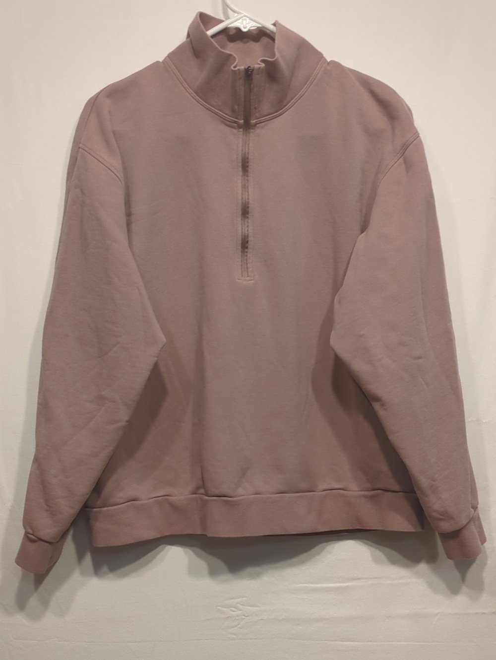 Men’s Half-Zip Mock Neck Sweatshirt - Dusty Mauve Large